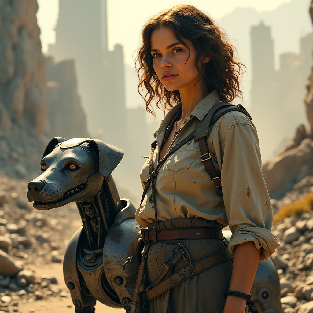 Desolate World Survivor Stands Resilient Amidst Ruins