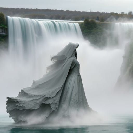 Enchanting Mist Maiden Emerging from Niagara's Horseshoe Fal...