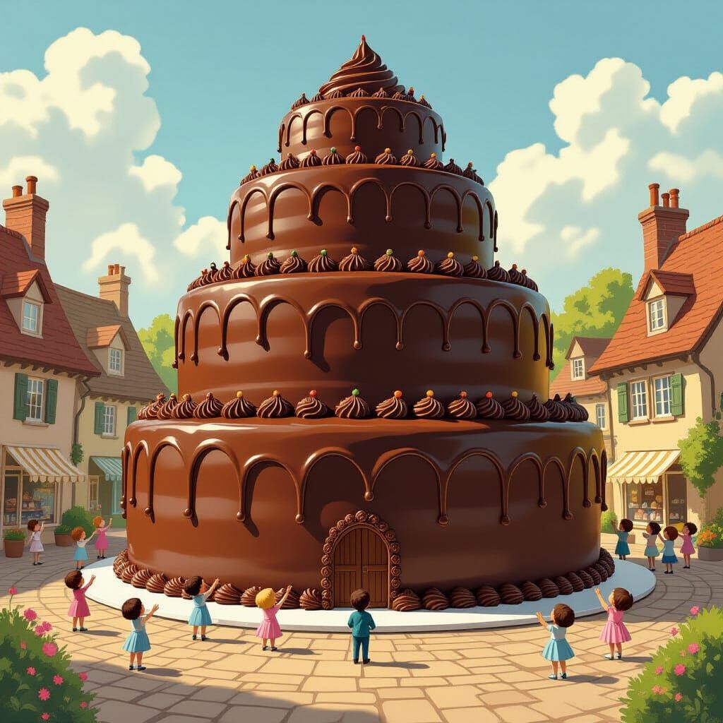Giant Chocolate Cake Mansion in Storybook Village