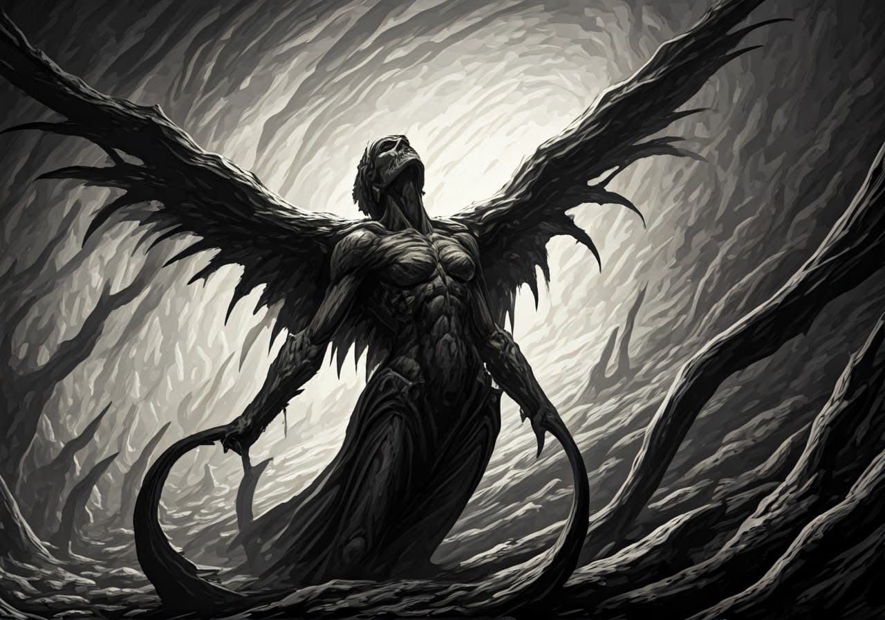 Tormented Souls Illustration in Gustave Doré Style