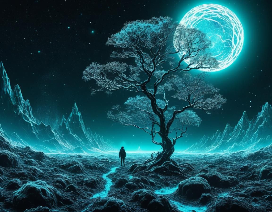 Ethereal Abstract Art: Forbidden Planet in Van Gogh Style