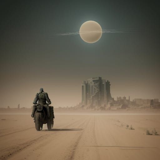 Giorgio de Chirico meet Mad Max.. in mad max chaotic word..