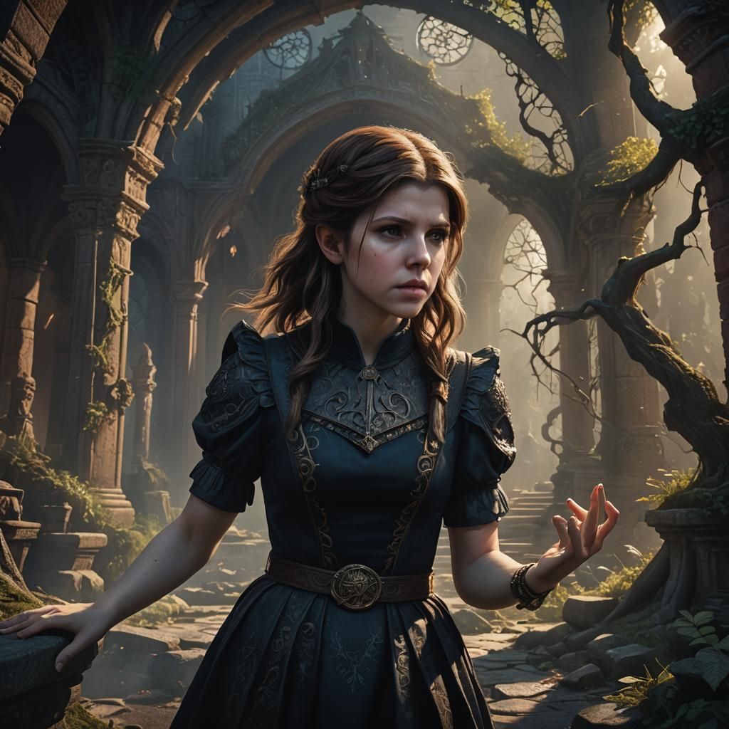 Anna Kendrick in the Shadow Realm: Eerie Matte Painting