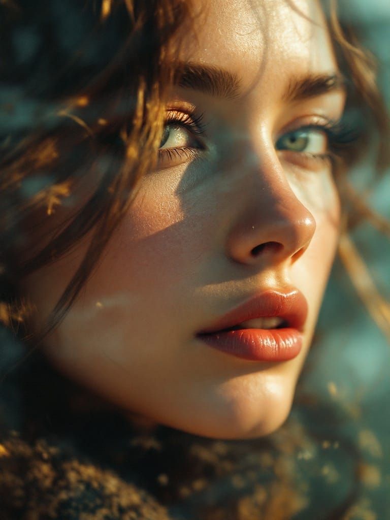 Florence Pugh Double Exposure in Golden Hour