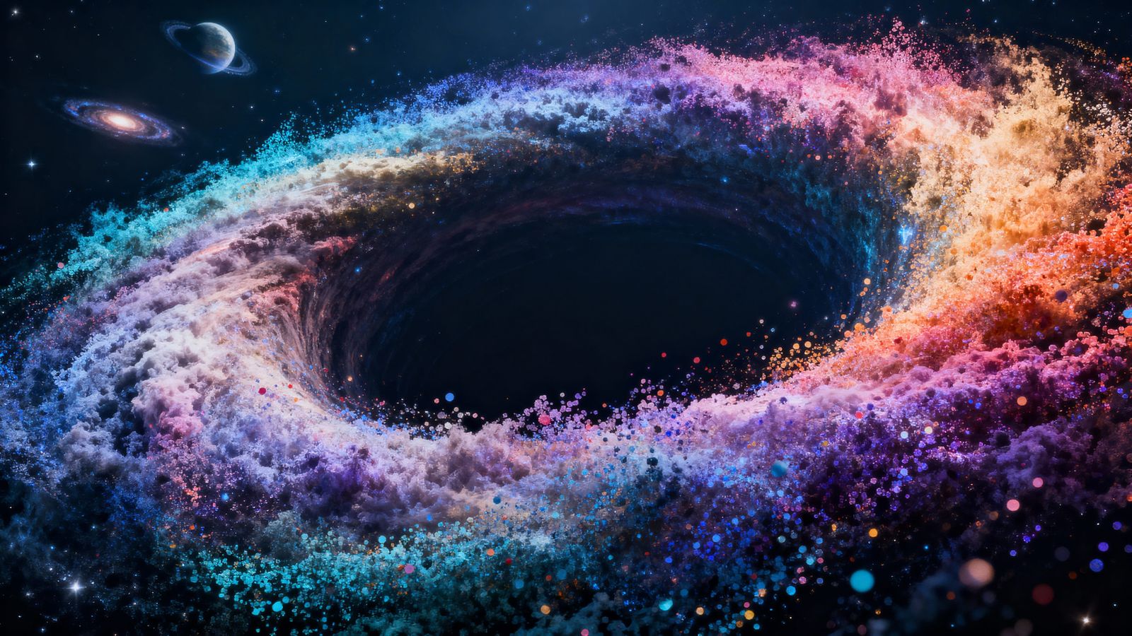 particle clouds around a wormhole opening up