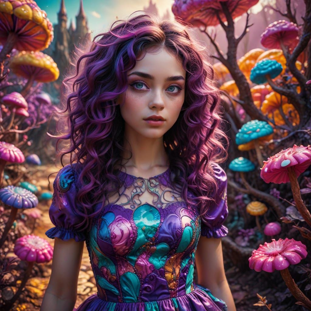 Psychedelic Portrait in Alcohol Ink Style