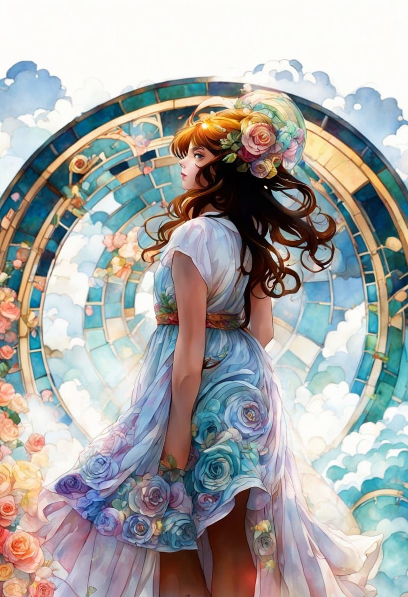 Enchanting Floral Dreamscapes in Art Nouveau Style