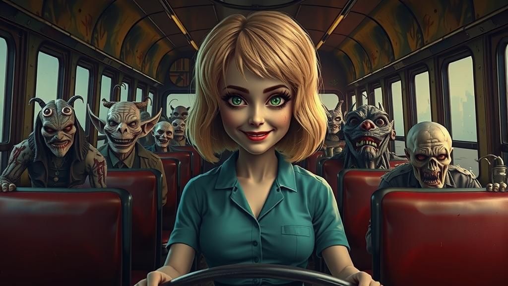 Monstrous Bus Ride: Horror Comic Art