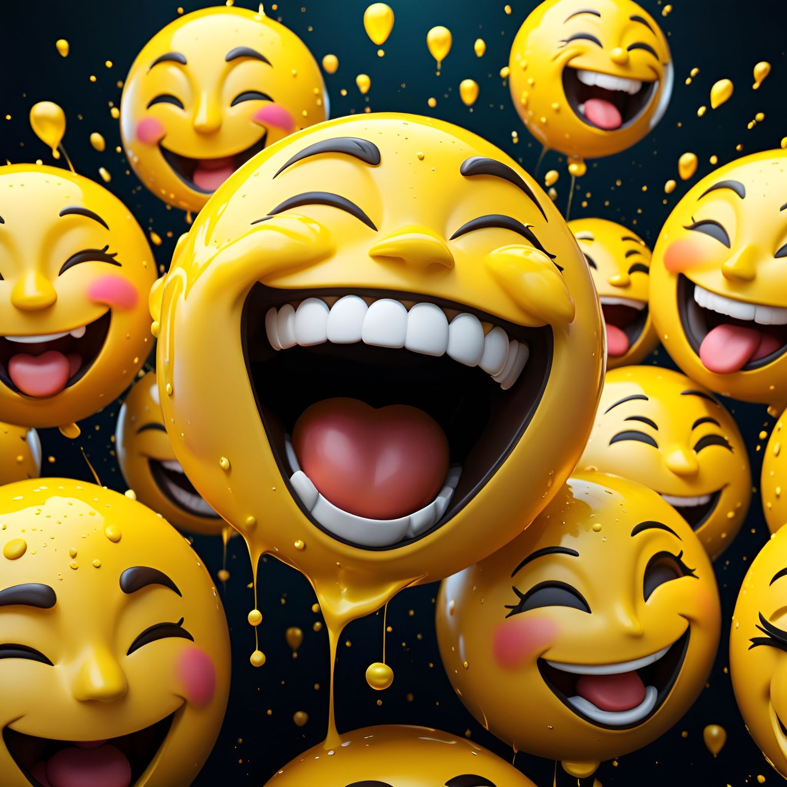 Detailed Matte Painting of a Laughing Emoji