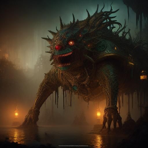 Biofluorescent Amoeba: Epic Digital Matte Painting