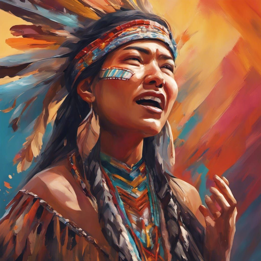 Indigenous Women Singing and Dancing: Splash Art