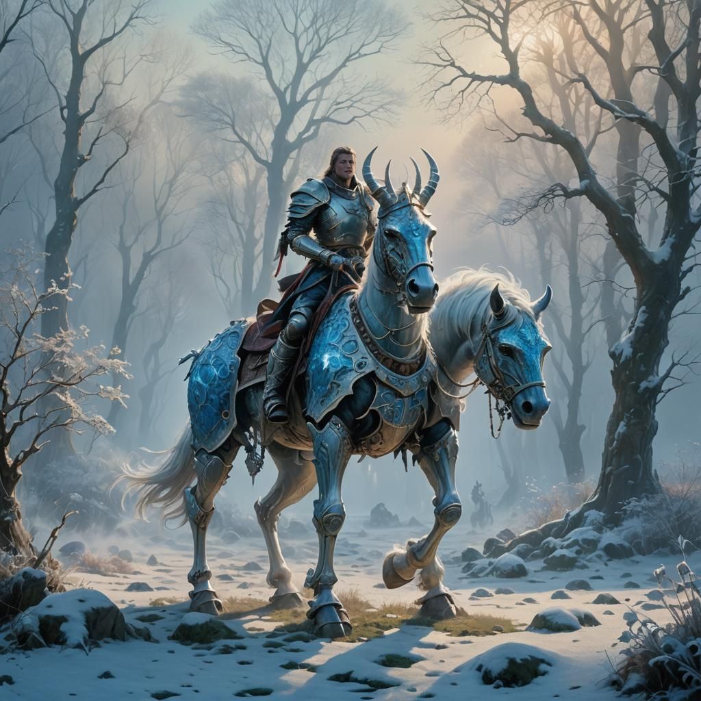 Giant Armored Quadruped in Ancient Landscape, Cinematic Stil...