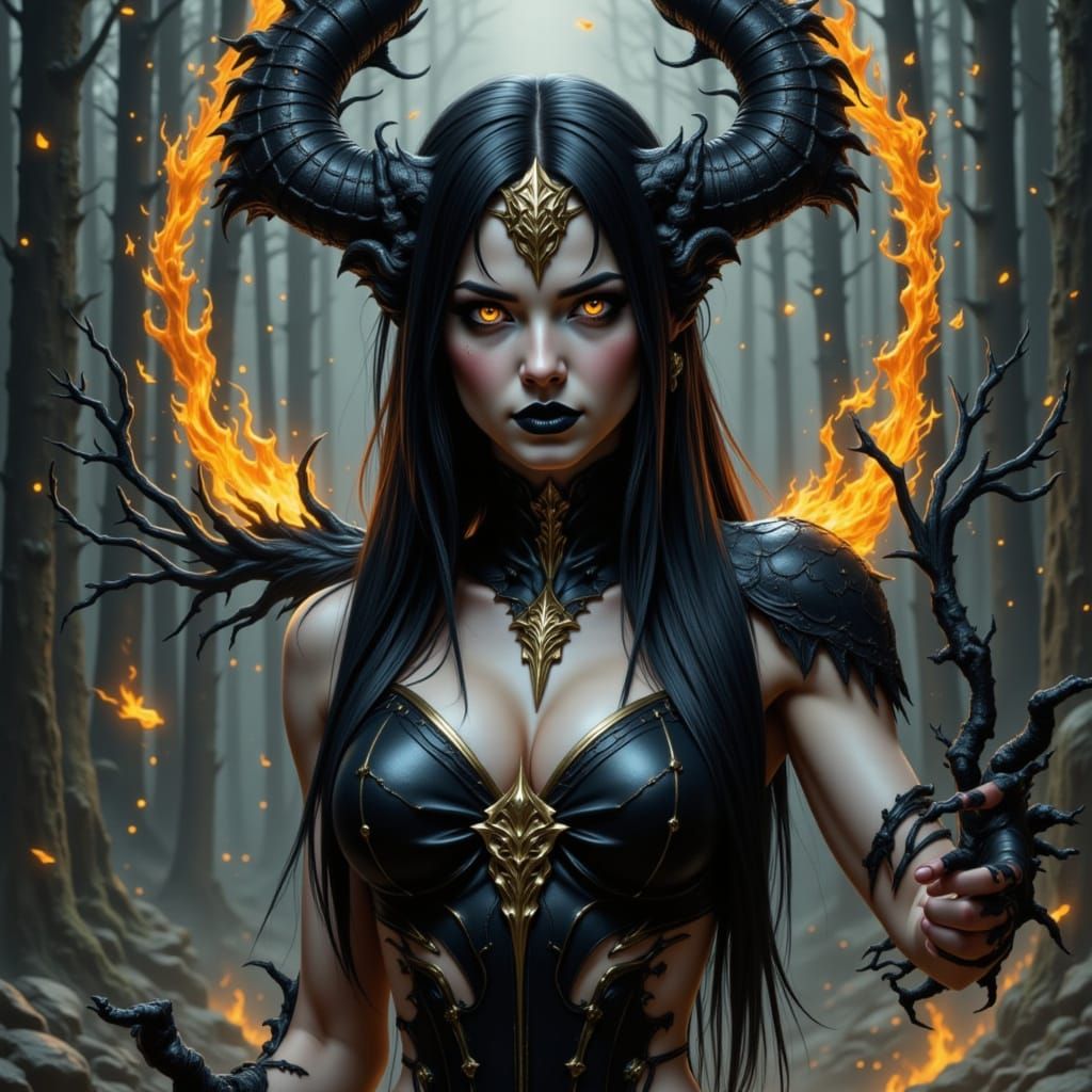 Dark Goddess in Prestigious Fitness Style