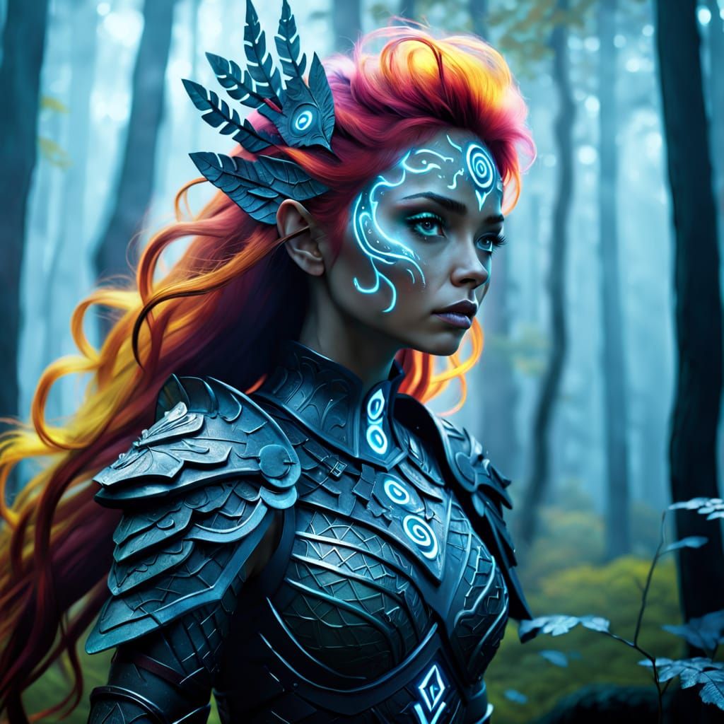 Fantasy Creature in Misty Forest: Cinematic Still