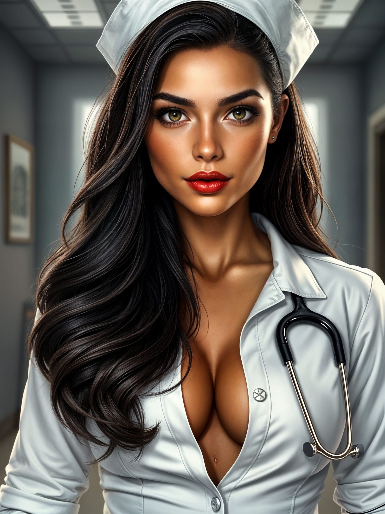 Beautiful Portuguese Nurse in Seductive Uniform