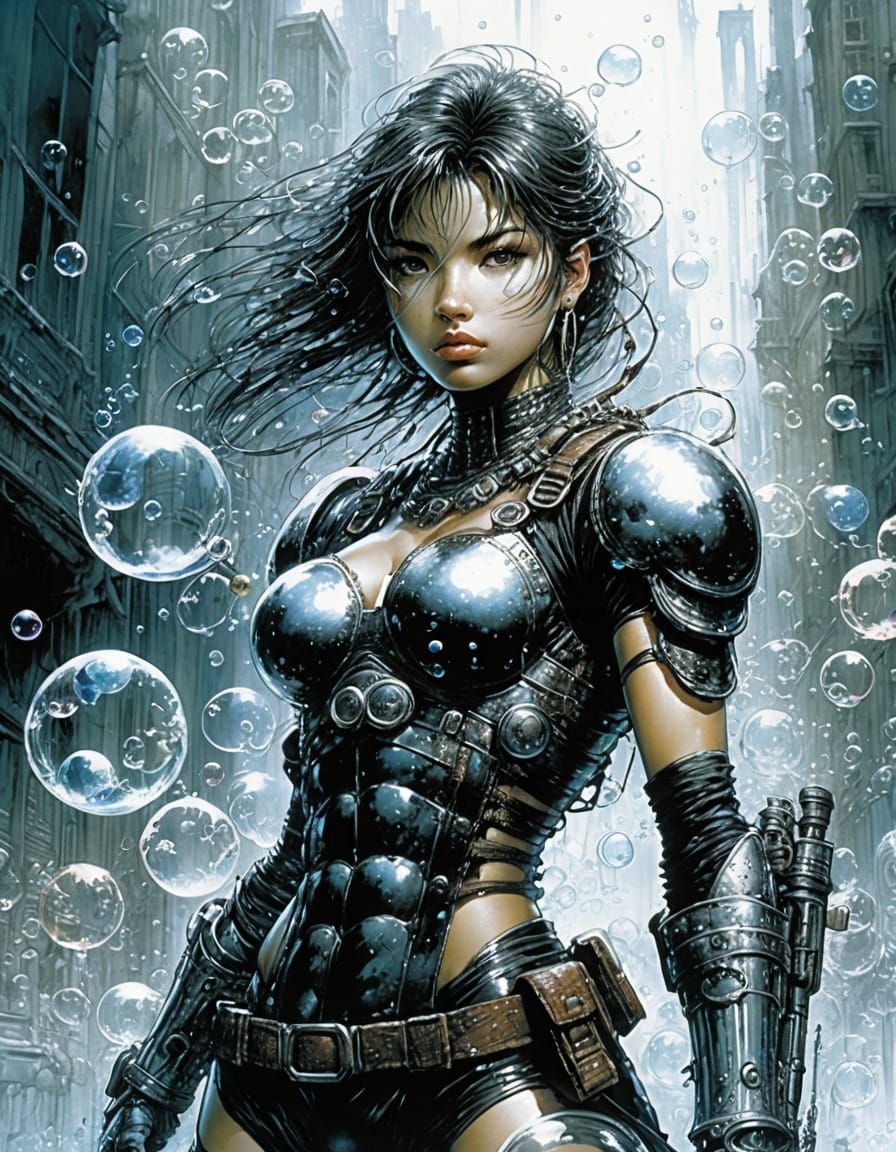 Luminous Bubbles in Mixed Artistic Styles