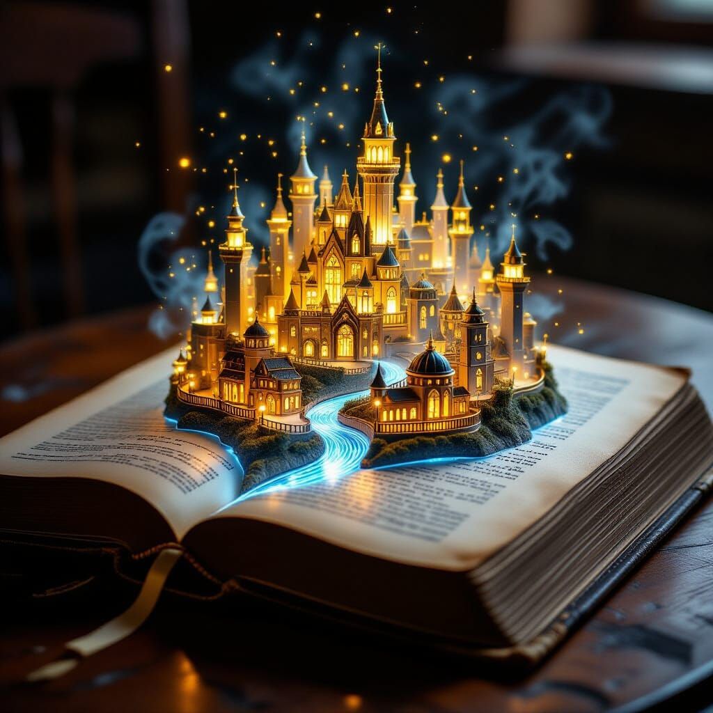 Magical City Rises From Open Book Pages