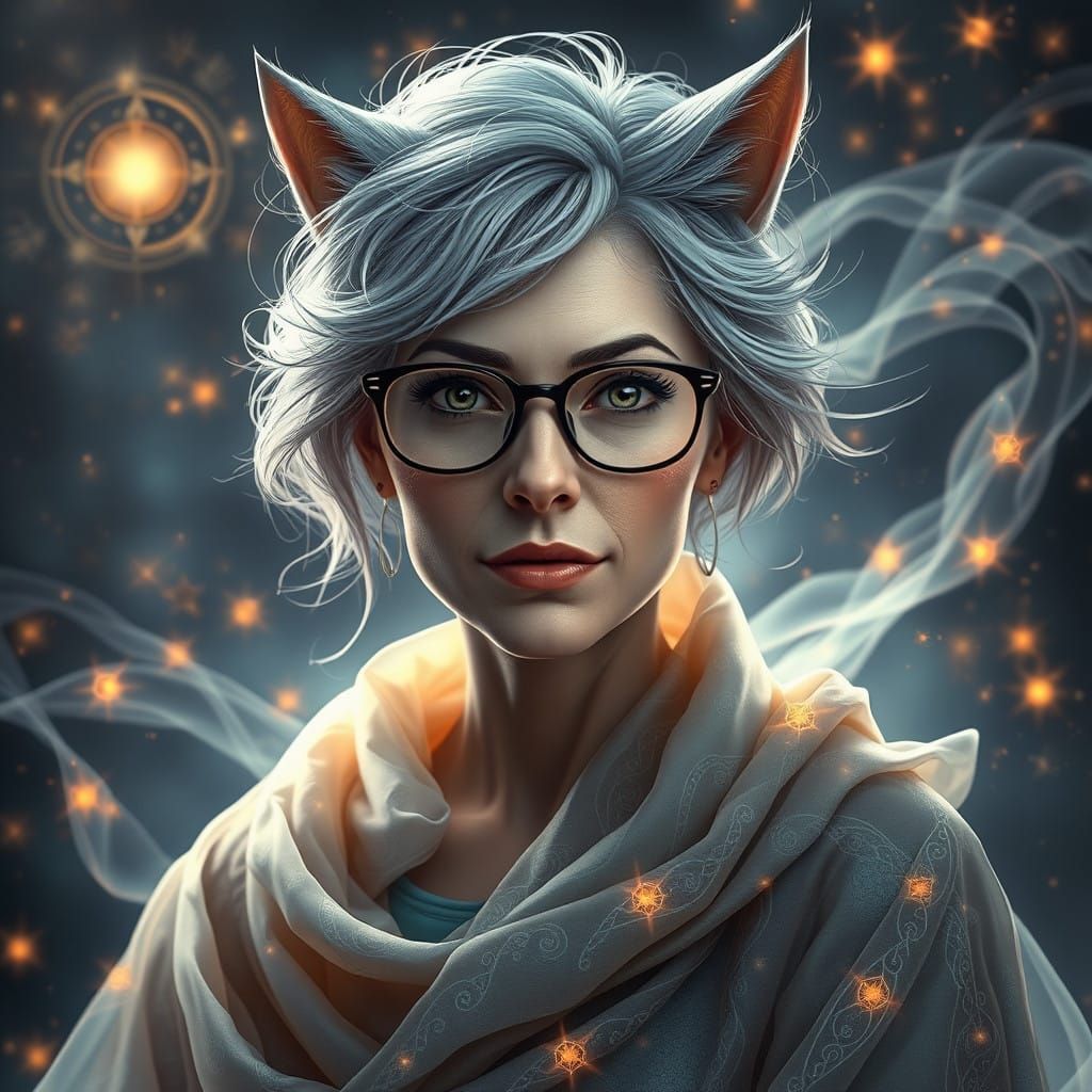 Mystical Cosmic Spirit in Celestial Attire