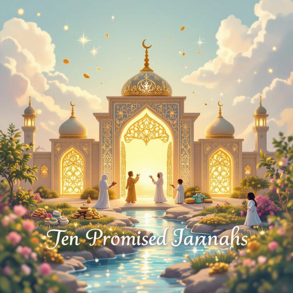 Islamic Jannah Gates with Arabic Calligraphy