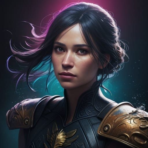 Hyperrealistic Portrait of Lea in Splash Art Style