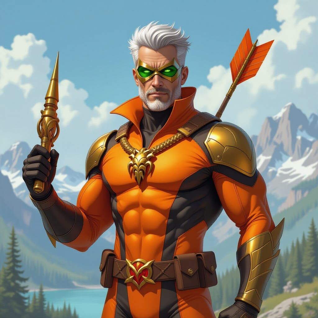 Scorpion Superhero in Canadian Landscape - Concept Art Style