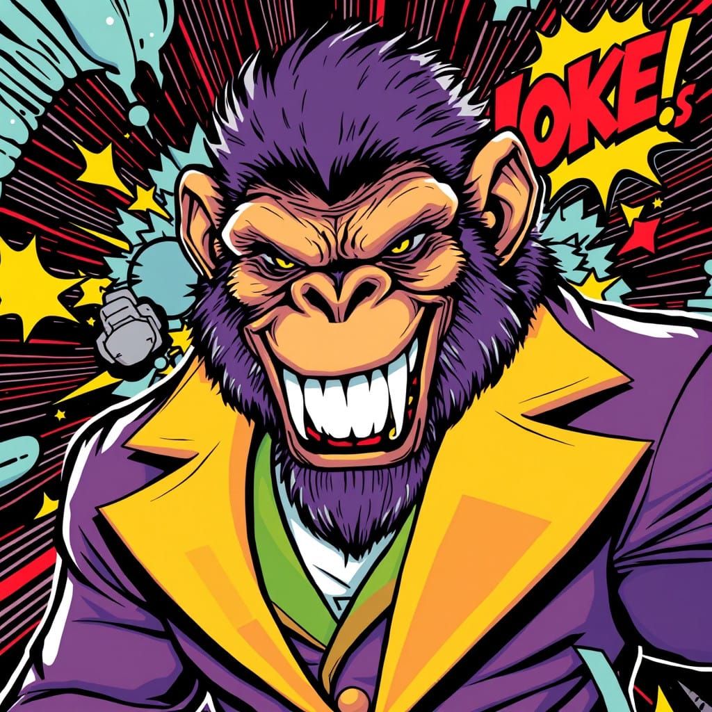 Energetic Ape in Comics-Inspired Chaos