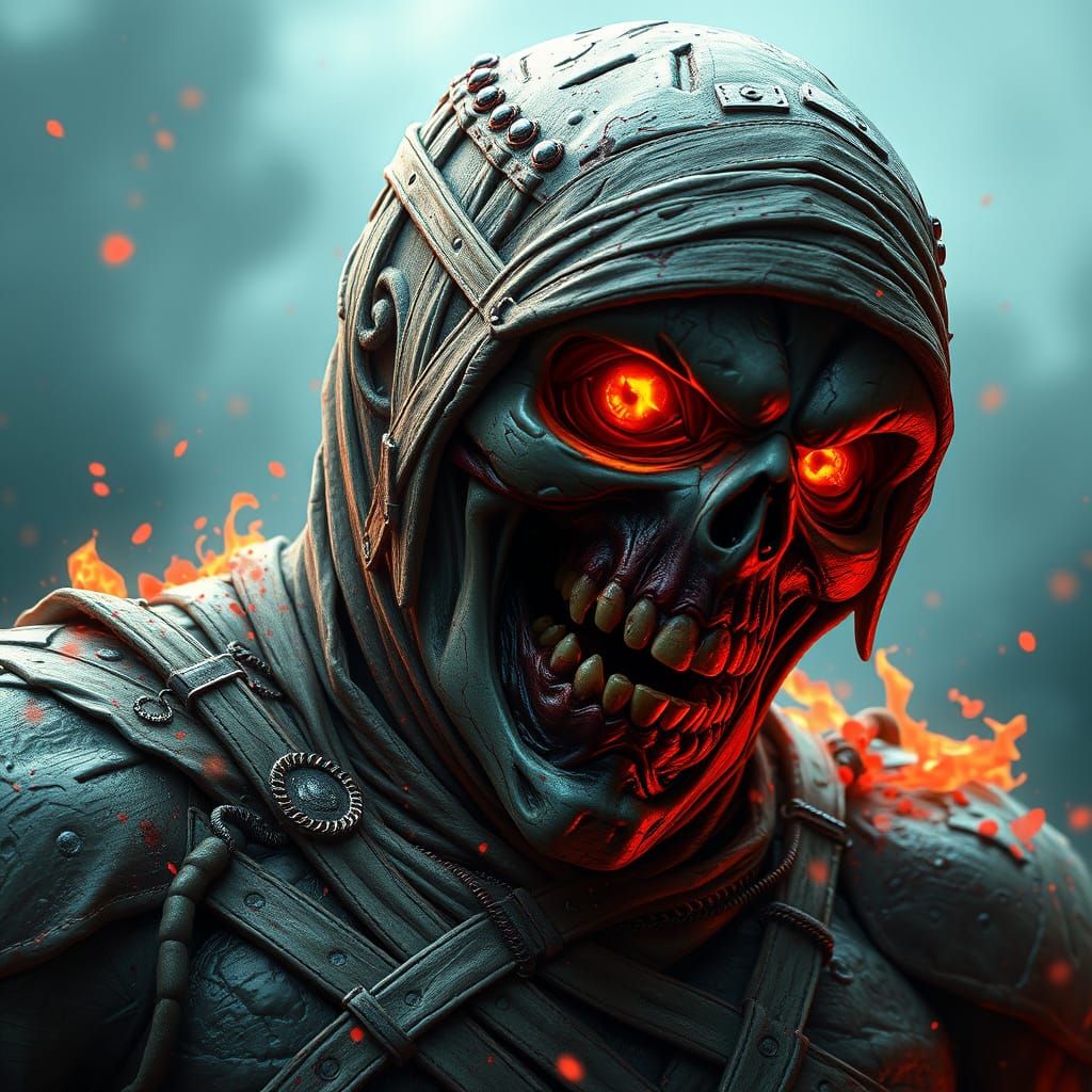 Surreal Hulk Unleashes Zombie Mummy in Vibrant Day of the De...