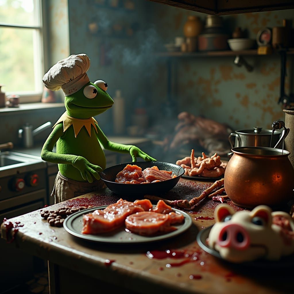 Zombie Kermit's Gruesome Feast: A Culinary Nightmare