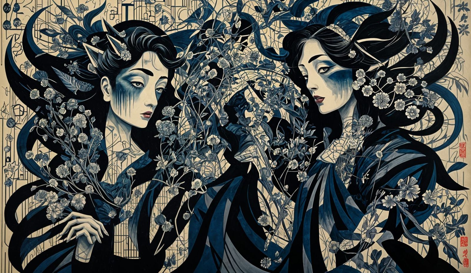 Cyberpunk Cityscape with Cosmic Landscape and Neon Lights