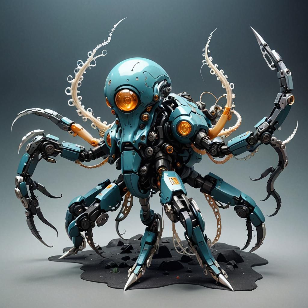 Futuristic Mecha-Squid Concept Art