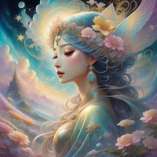 Goddess of Summer in a Magical Fantasy Painting