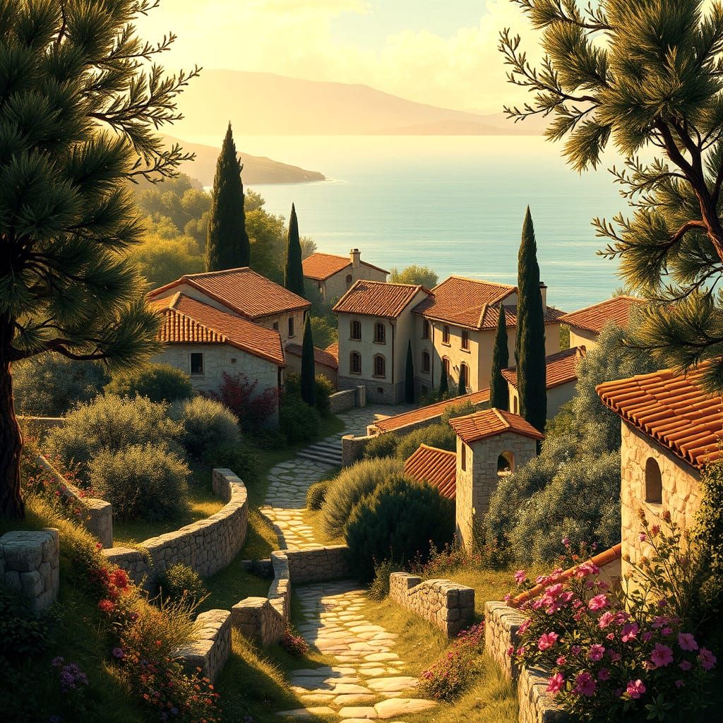 Lerins Island Refuge During Theological Debates, Anime Style