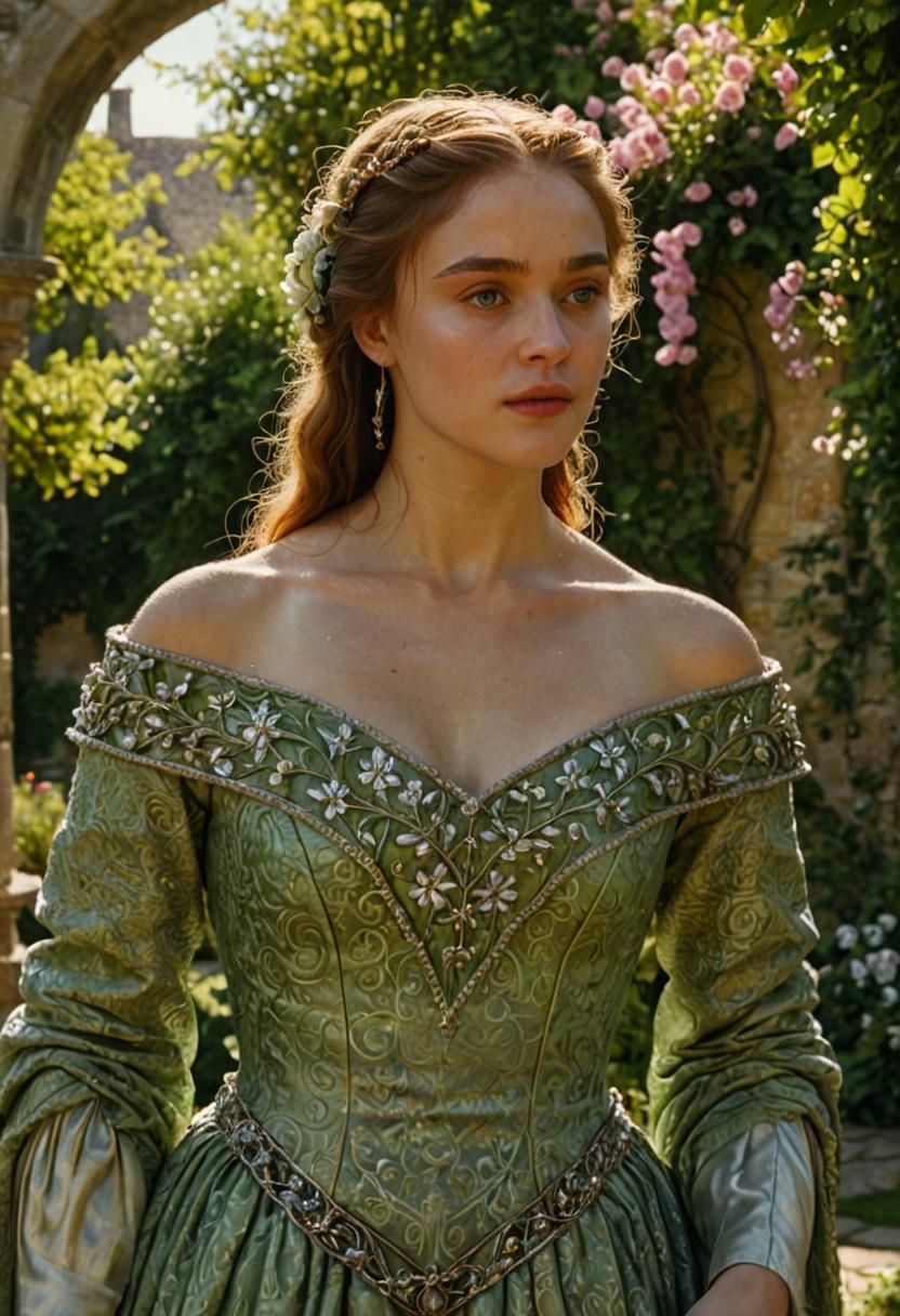 Medieval Garden Scene in Game of Thrones Style