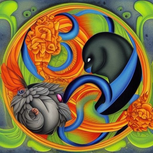 Jekyll and Hyde Yin Yang Symbol: Detailed Matte Painting