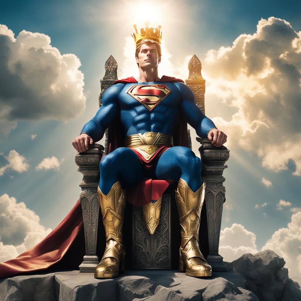Superman on Throne in Platemail Armor