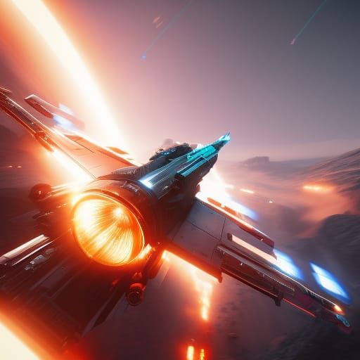 Luke Skywalker X-Wing Render in Space