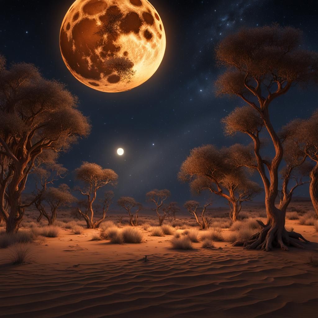 Kalahari Night: Full Moon Fantasy Concept Art