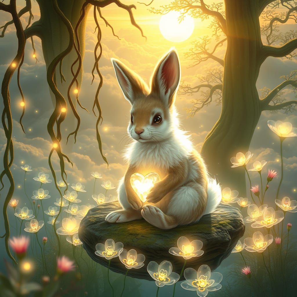 Enchanted Celestial Oasis in Ethereal Light