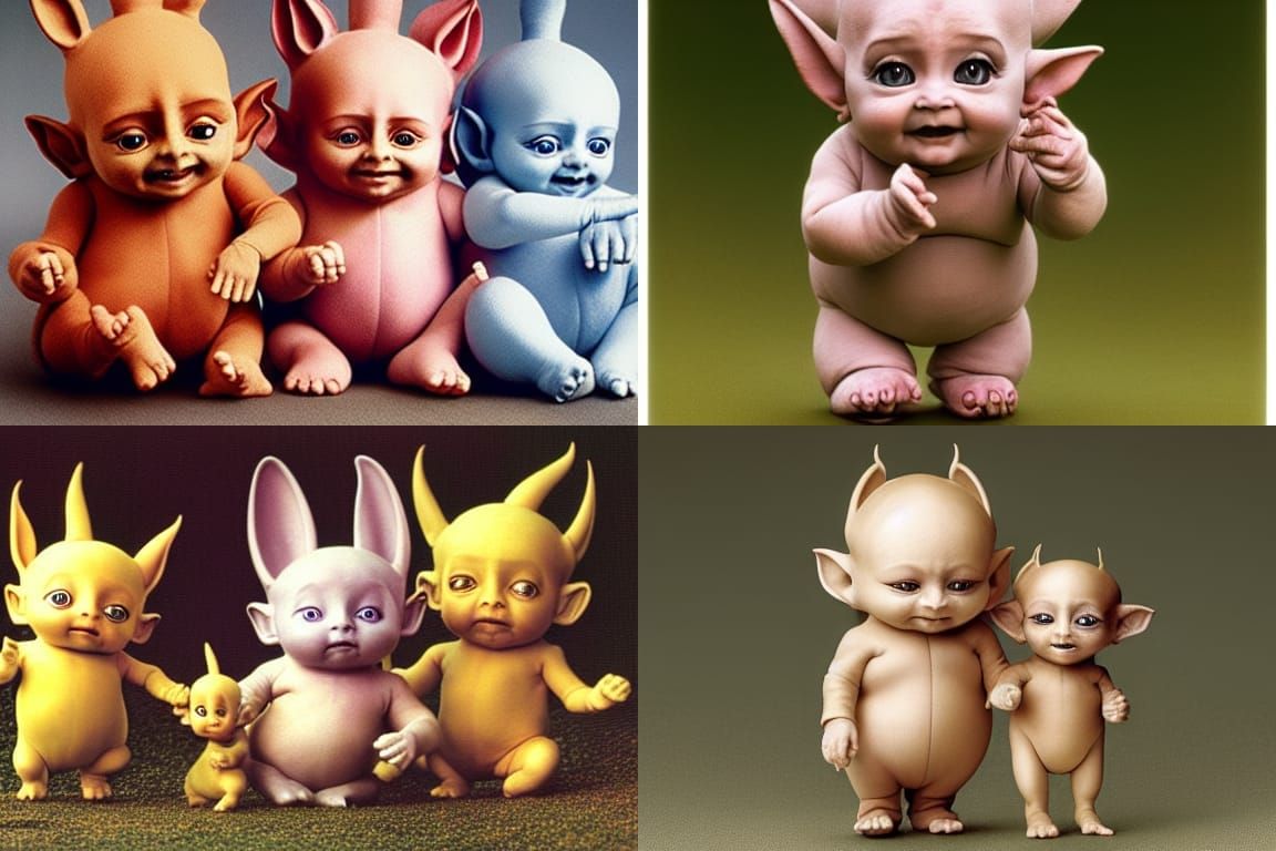Surreal Kewpie Teletubbies by Weta FX