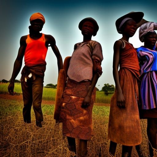 Hyperrealistic Image of African Farmers in the Field