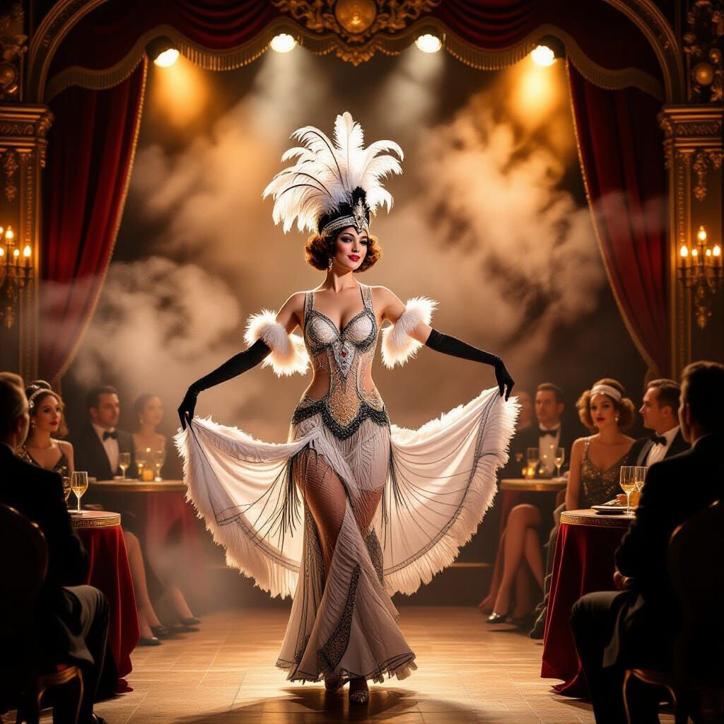 Cabaret Dancer in 1920s Paris: Belle Époque Style