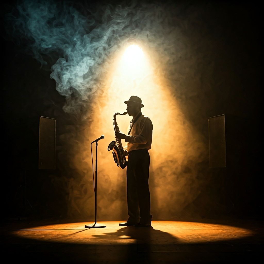 Smoky Jazz Club with Saxophone Player