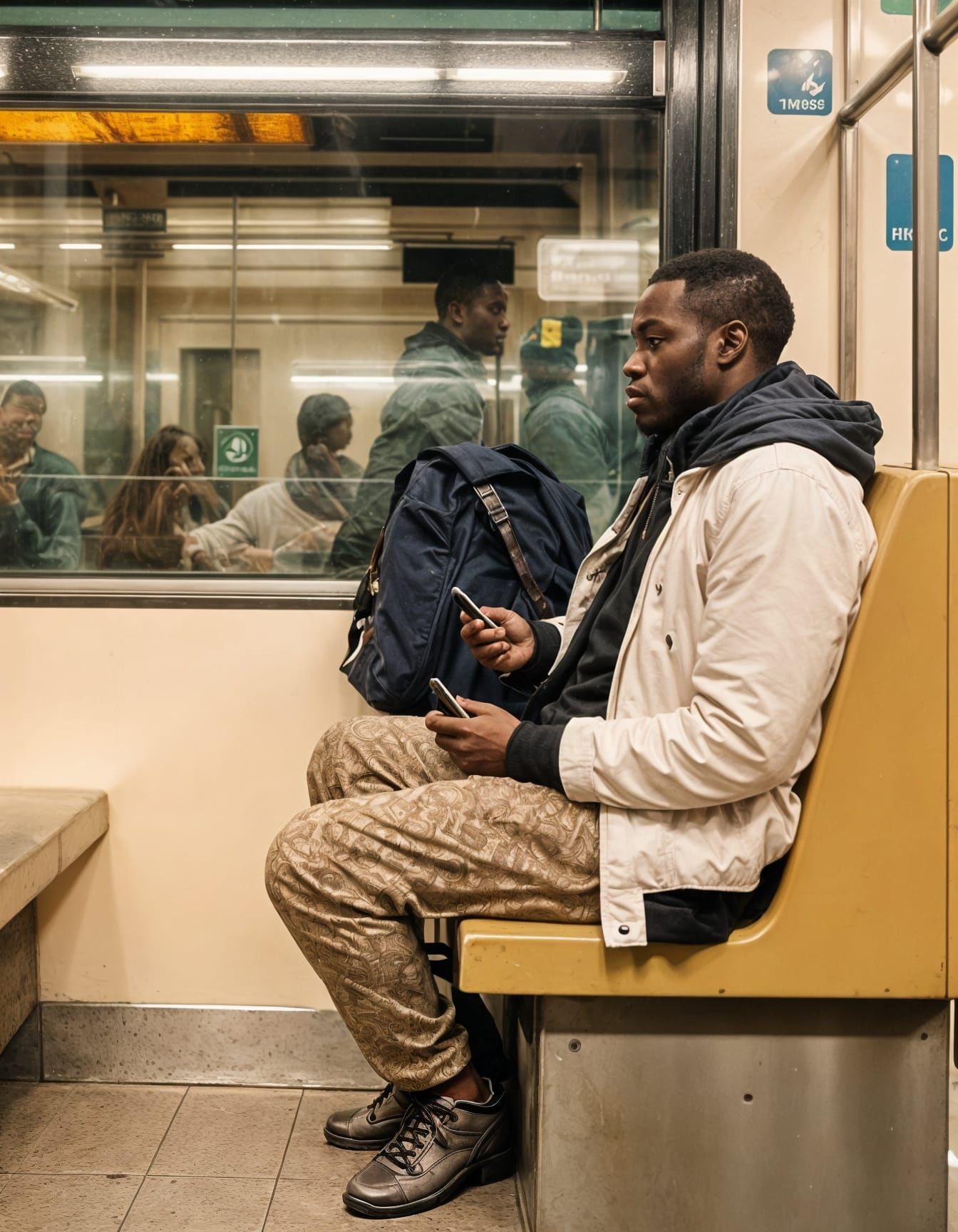 African on Subway: Cinematic Digital Matte Painting