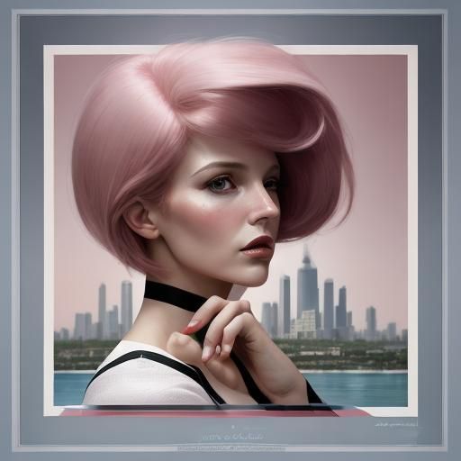 Glamorous Multitasking Woman in Pink and Magenta