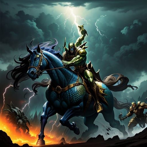 Epic Fantasy Titans in Battle