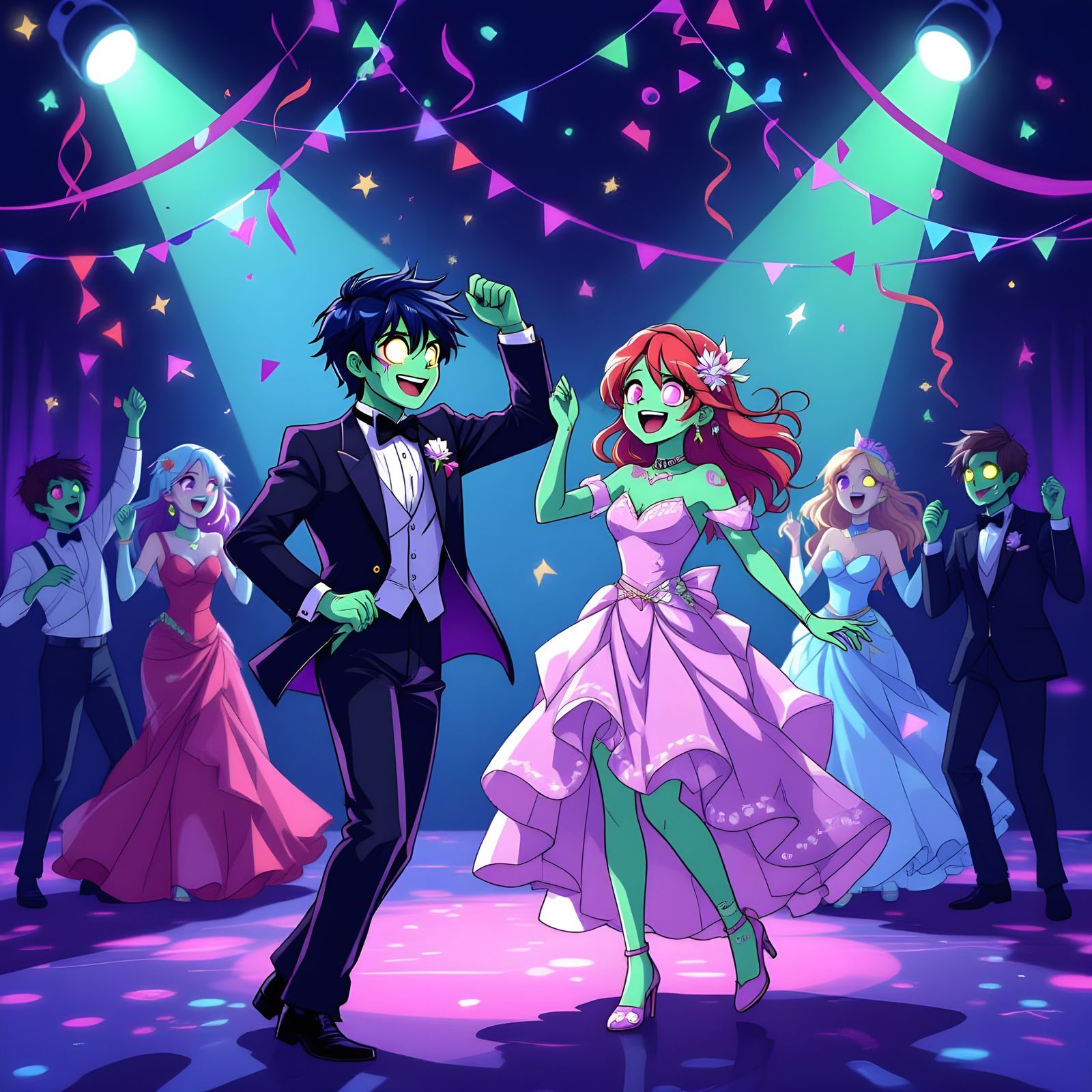 Zombie Prom Night in Anime Style