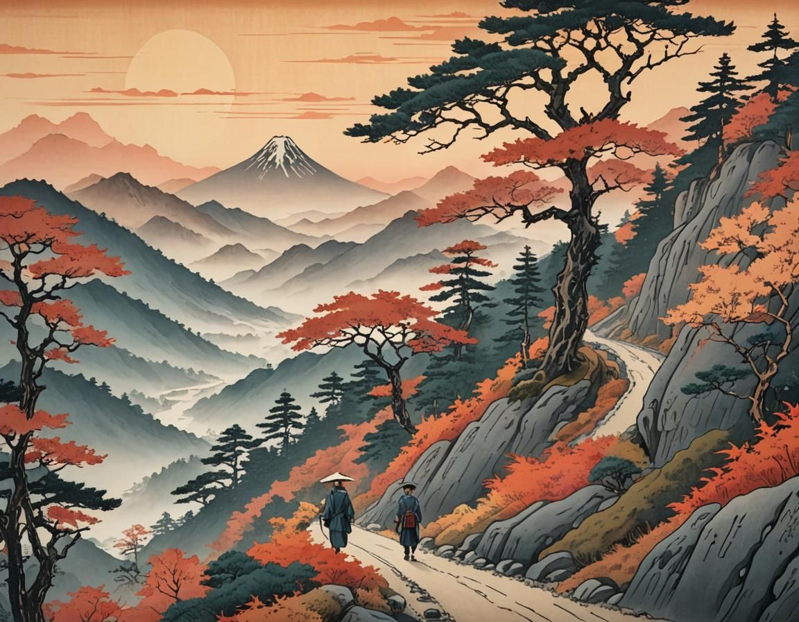 Ukiyo-e sunset