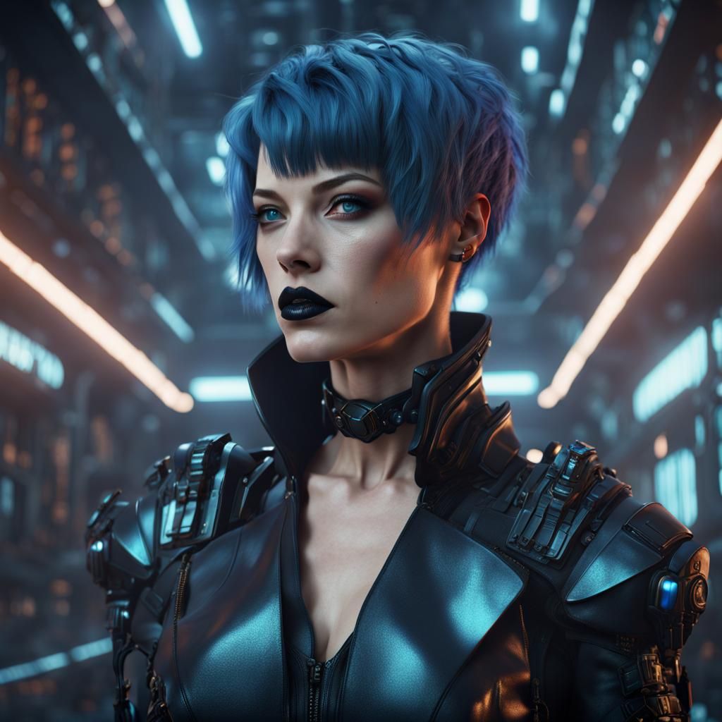 Milla Jovovich in Retro Cyberpunk Style