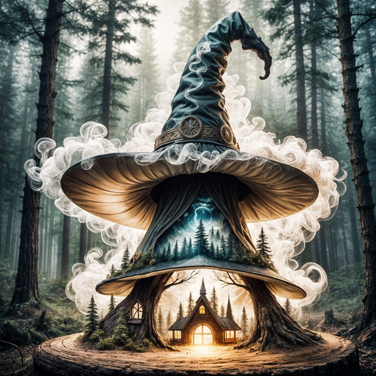 Ethereal Forest Inside a Witch's Hat