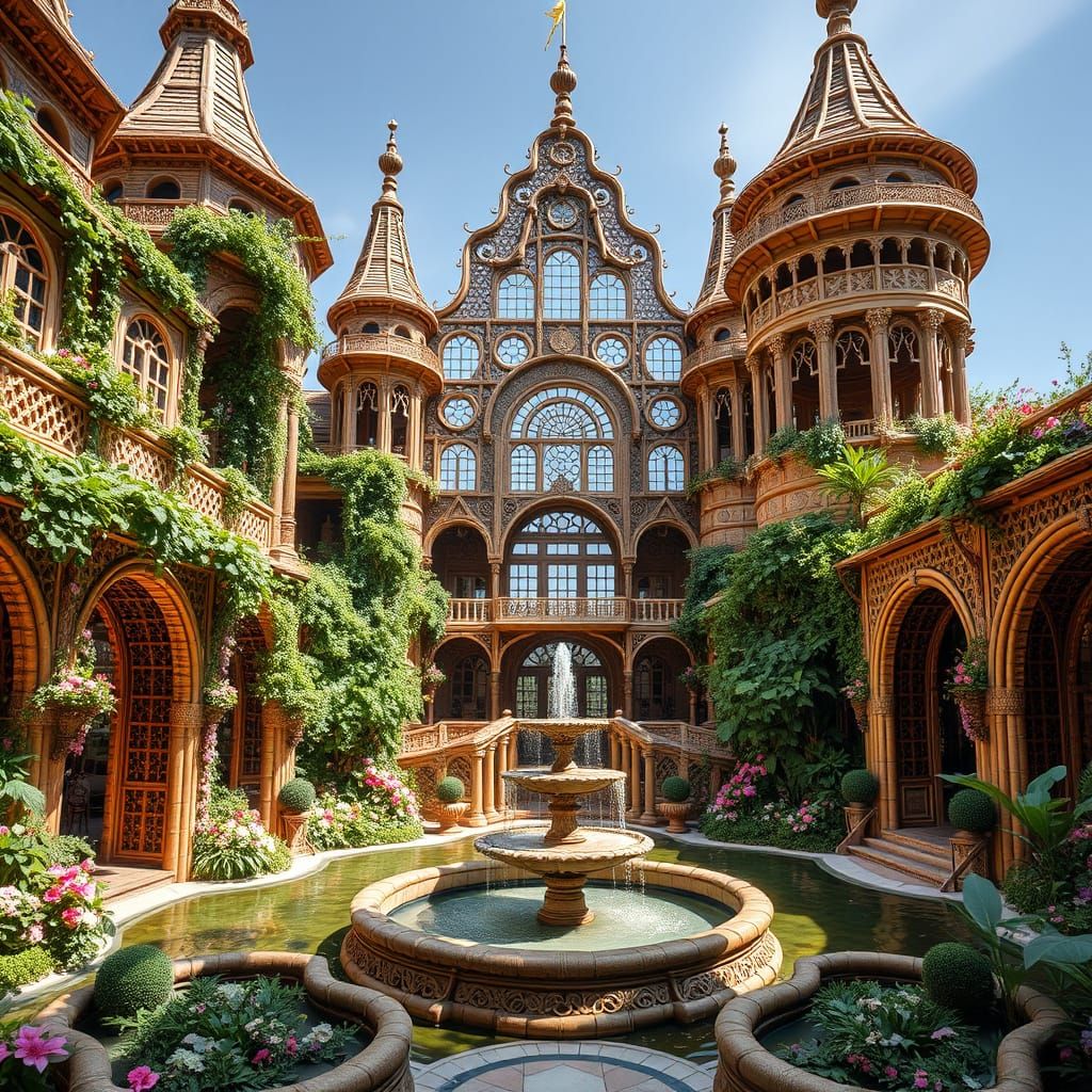 Fairytale Wicker Palace with Floral Basketry Gardens